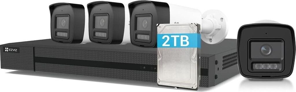 EZVIZ X5K+H3K(4K) POE NVR Kit Sistema di videosorveglianza bianco/nero